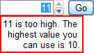error message on invalid type=number field