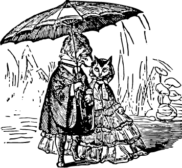 cat and dog holding an imbrella